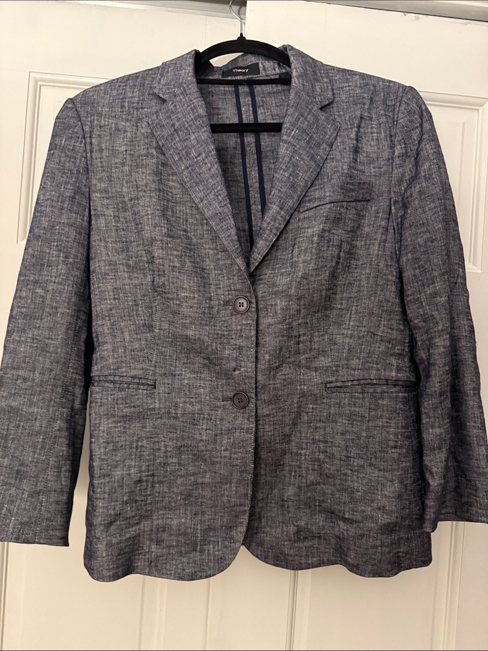 Theory Heathered Navy Blazer